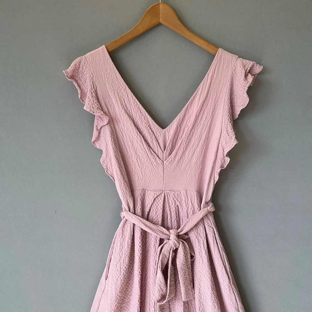 Astr Pink Ruffle Midi Dress - Picture 3 of 8